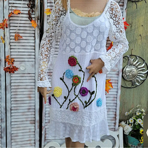 Unbranded European cotton crocheted embroidered floral